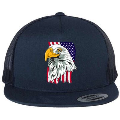 Patriotic Us Flag Pride Freedom Liberty American Bald Eagle Meaningful Gift Flat Bill Trucker Hat