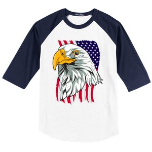 Patriotic Us Flag Pride Freedom Liberty American Bald Eagle Meaningful Gift Baseball Sleeve Shirt