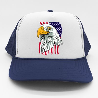 Patriotic Us Flag Pride Freedom Liberty American Bald Eagle Meaningful Gift Trucker Hat