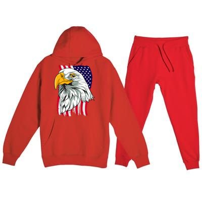 Patriotic Us Flag Pride Freedom Liberty American Bald Eagle Meaningful Gift Premium Hooded Sweatsuit Set