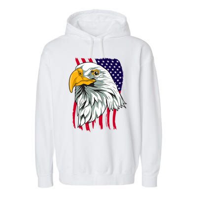 Patriotic Us Flag Pride Freedom Liberty American Bald Eagle Meaningful Gift Garment-Dyed Fleece Hoodie