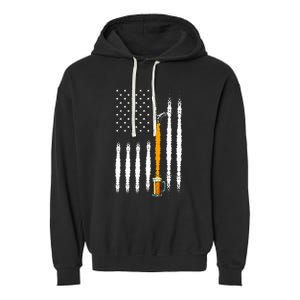 Patriotic Us Flag American Brewery Craft Beer Garment-Dyed Fleece Hoodie