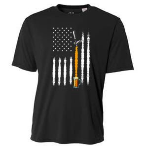 Patriotic Us Flag American Brewery Craft Beer Cooling Performance Crew T-Shirt