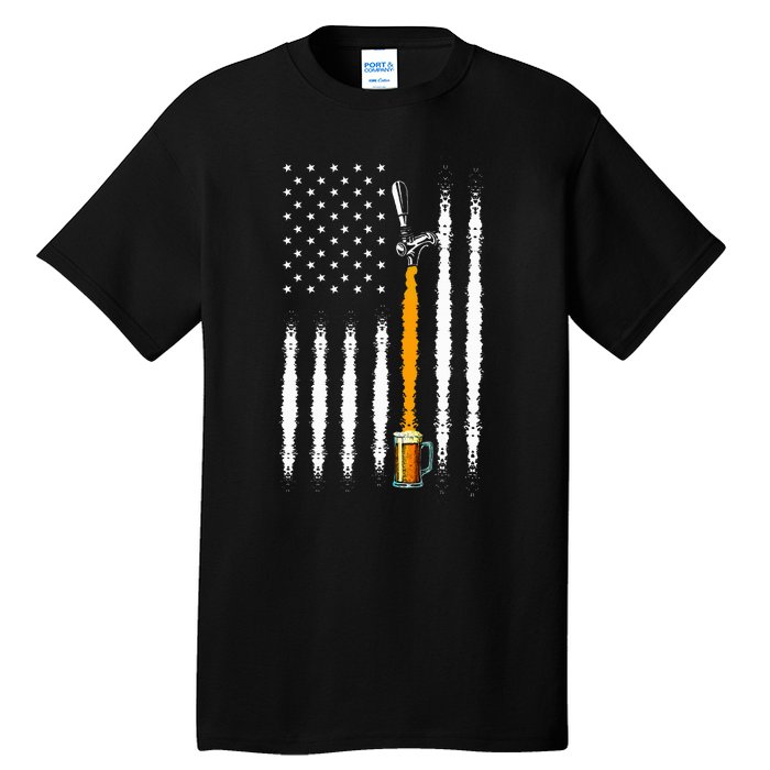 Patriotic Us Flag American Brewery Craft Beer Tall T-Shirt