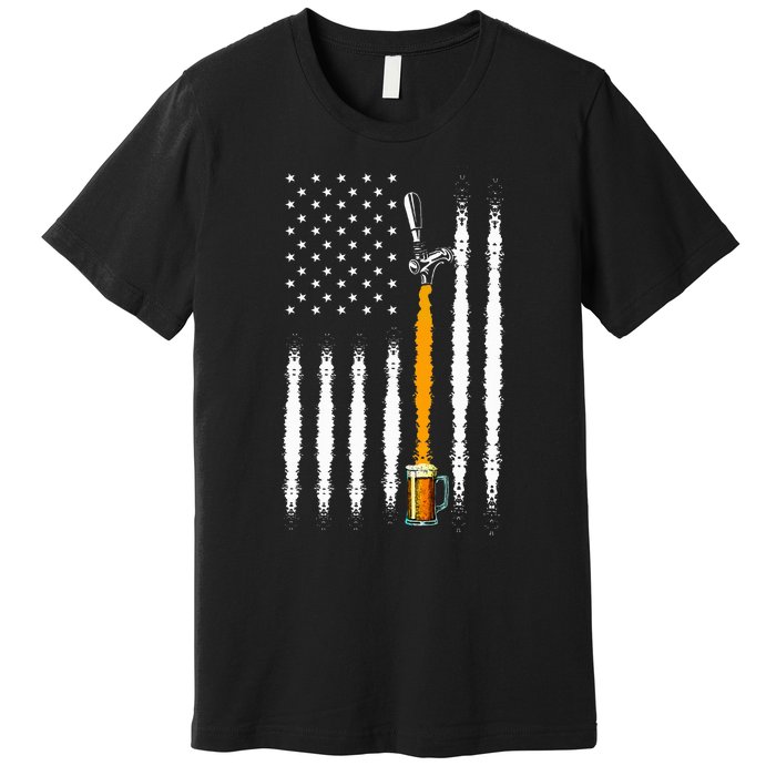 Patriotic Us Flag American Brewery Craft Beer Premium T-Shirt