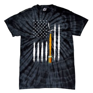 Patriotic Us Flag American Brewery Craft Beer Tie-Dye T-Shirt