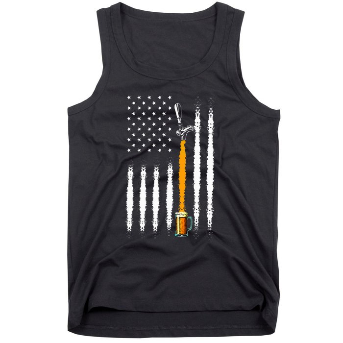 Patriotic Us Flag American Brewery Craft Beer Tank Top