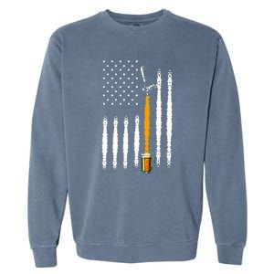 Patriotic Us Flag American Brewery Craft Beer Garment-Dyed Sweatshirt