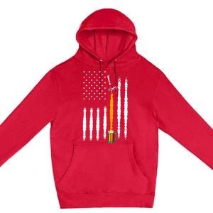 Patriotic Us Flag American Brewery Craft Beer Premium Pullover Hoodie