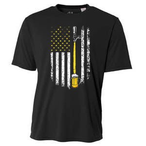 Patriotic US Flag American Brewery Craft Beer Funny Cooling Performance Crew T-Shirt