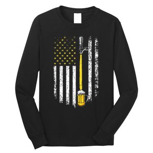 Patriotic US Flag American Brewery Craft Beer Funny Long Sleeve Shirt