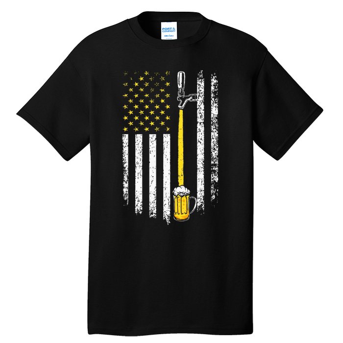 Patriotic US Flag American Brewery Craft Beer Funny Tall T-Shirt