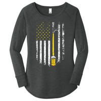 Patriotic US Flag American Brewery Craft Beer Funny Women's Perfect Tri Tunic Long Sleeve Shirt