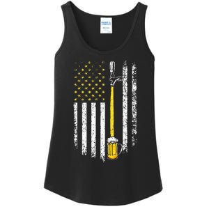 Patriotic US Flag American Brewery Craft Beer Funny Ladies Essential Tank