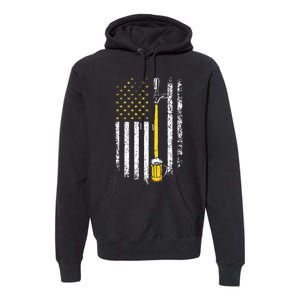 Patriotic US Flag American Brewery Craft Beer Funny Premium Hoodie