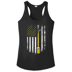 Patriotic US Flag American Brewery Craft Beer Funny Ladies PosiCharge Competitor Racerback Tank