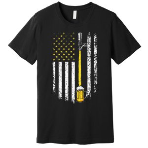 Patriotic US Flag American Brewery Craft Beer Funny Premium T-Shirt