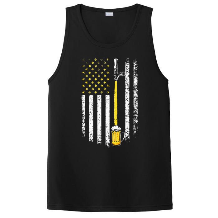 Patriotic US Flag American Brewery Craft Beer Funny PosiCharge Competitor Tank