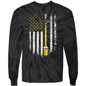 Patriotic US Flag American Brewery Craft Beer Funny Tie-Dye Long Sleeve Shirt