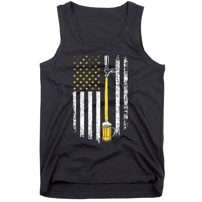 Patriotic US Flag American Brewery Craft Beer Funny Tank Top