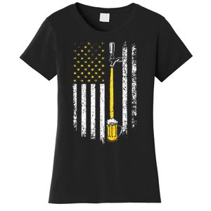 Patriotic US Flag American Brewery Craft Beer Funny Women's T-Shirt