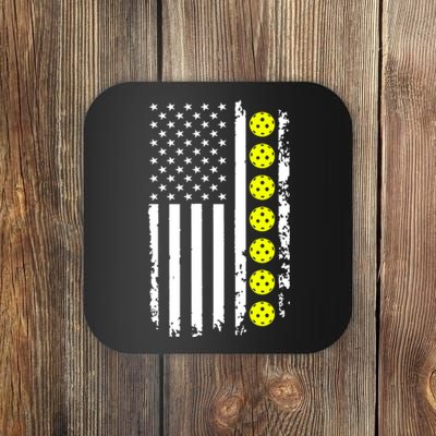 Pickleball USA Flag American Sport Coaster