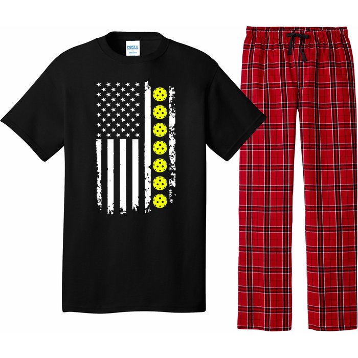 Pickleball USA Flag American Sport Pajama Set