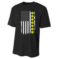 Pickleball USA Flag American Sport Performance Sprint T-Shirt