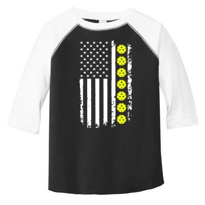 Pickleball USA Flag American Sport Toddler Fine Jersey T-Shirt