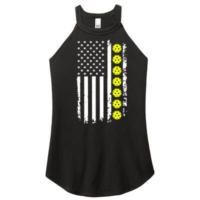 Pickleball USA Flag American Sport Women's Perfect Tri Rocker Tank