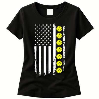 Pickleball USA Flag American Sport Women's T-Shirt