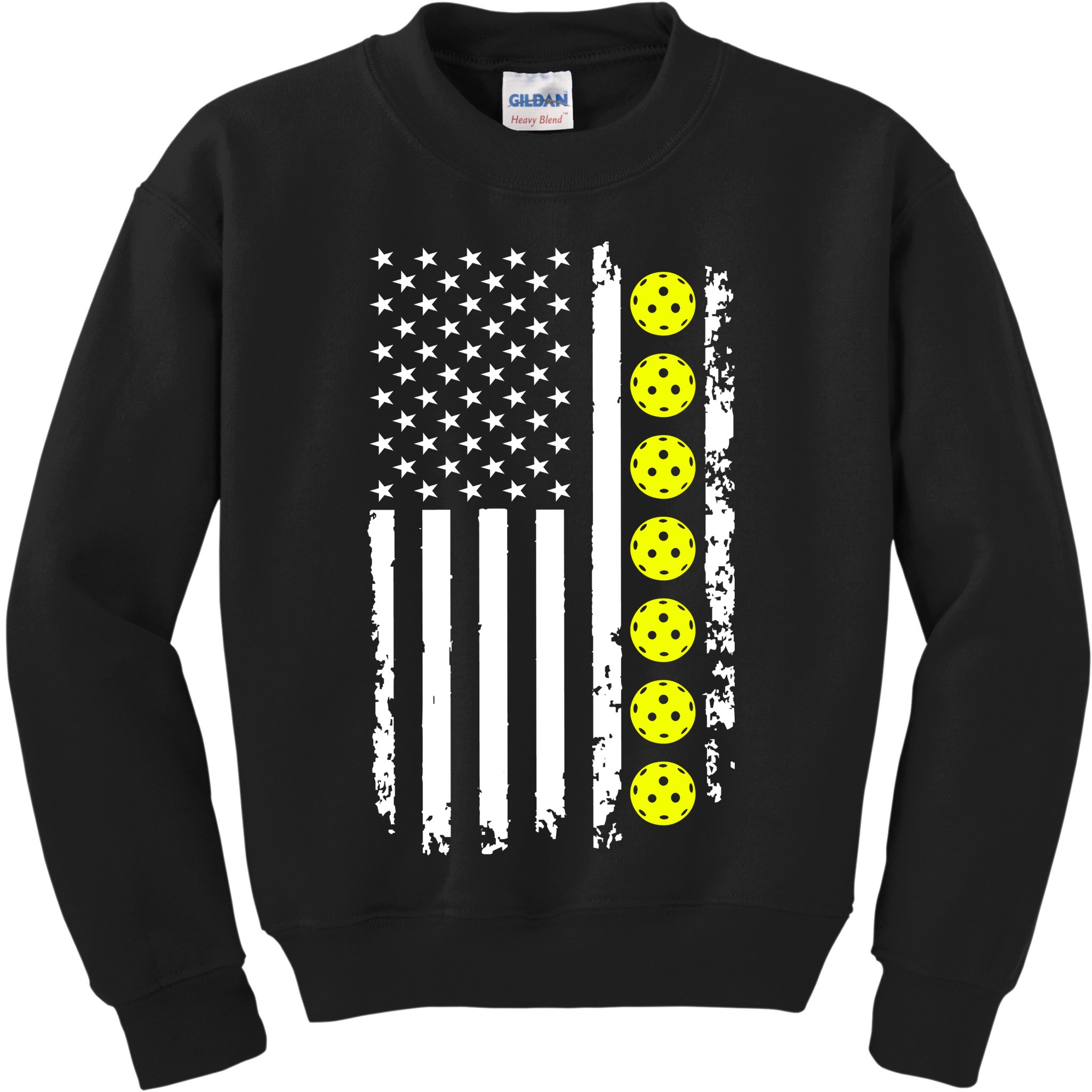 Pickleball USA Flag American Sport Kids Sweatshirt