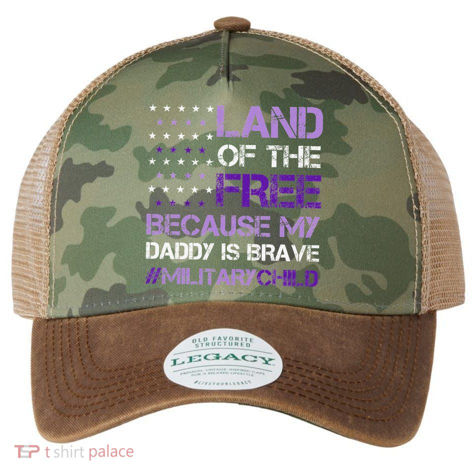 Purple Up For Military USA Flag Military Child Month Legacy Tie Dye Trucker Hat