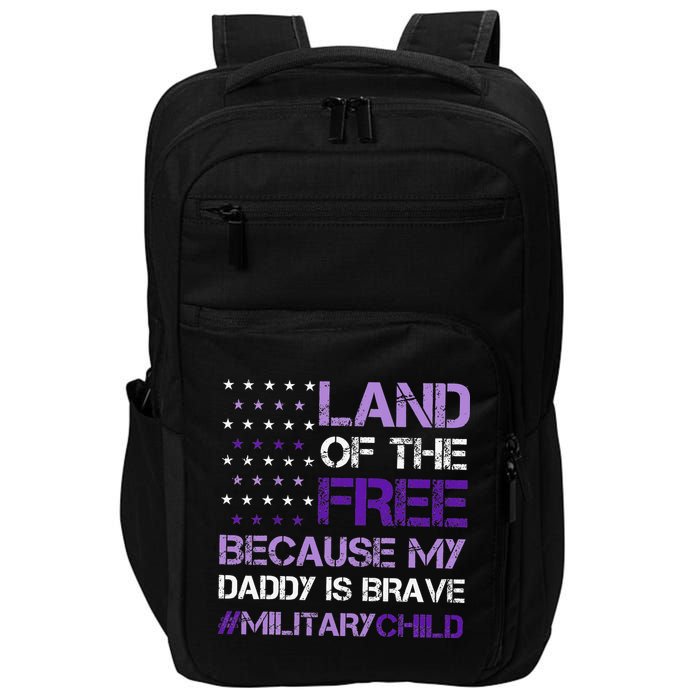Purple Up For Military USA Flag Military Child Month Impact Tech Backpack