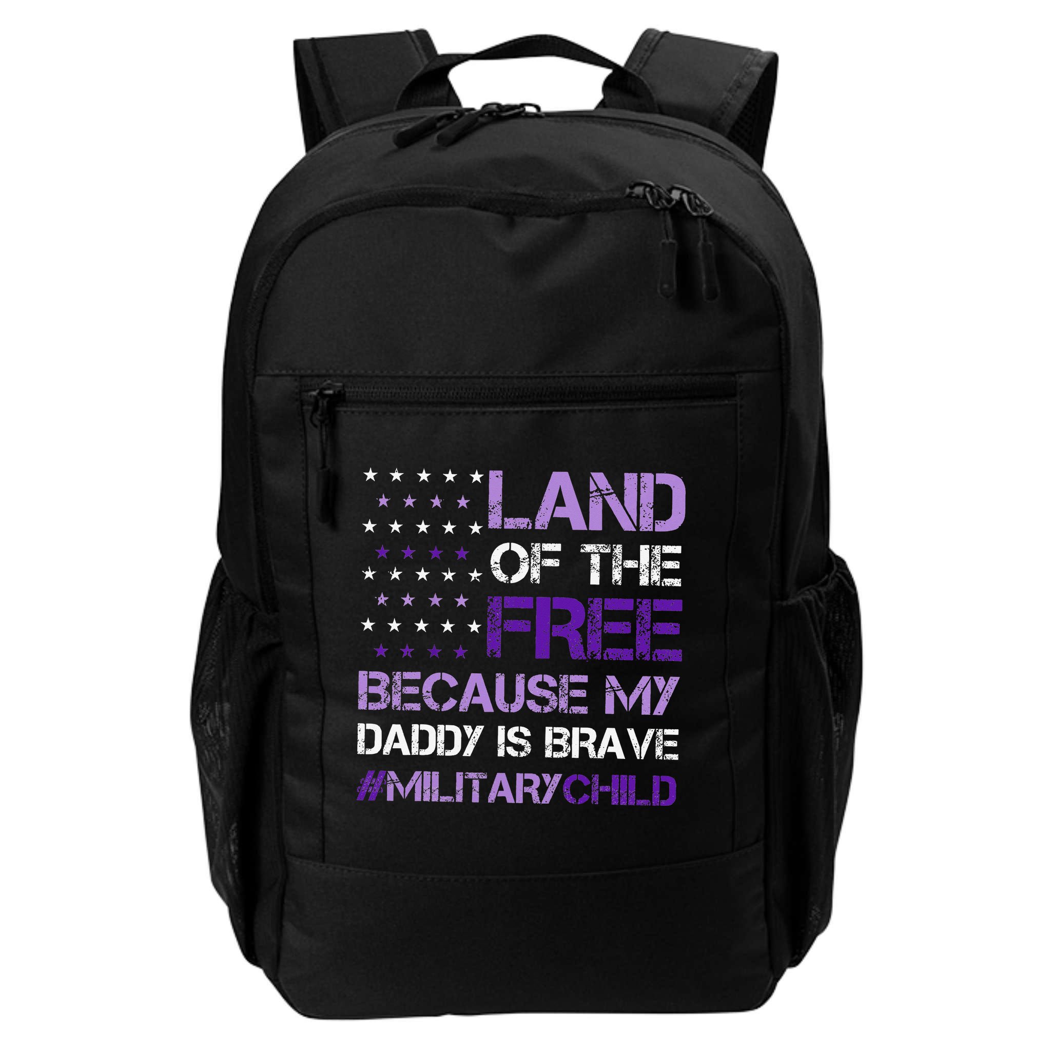 Purple Up For Military USA Flag Military Child Month Backpack