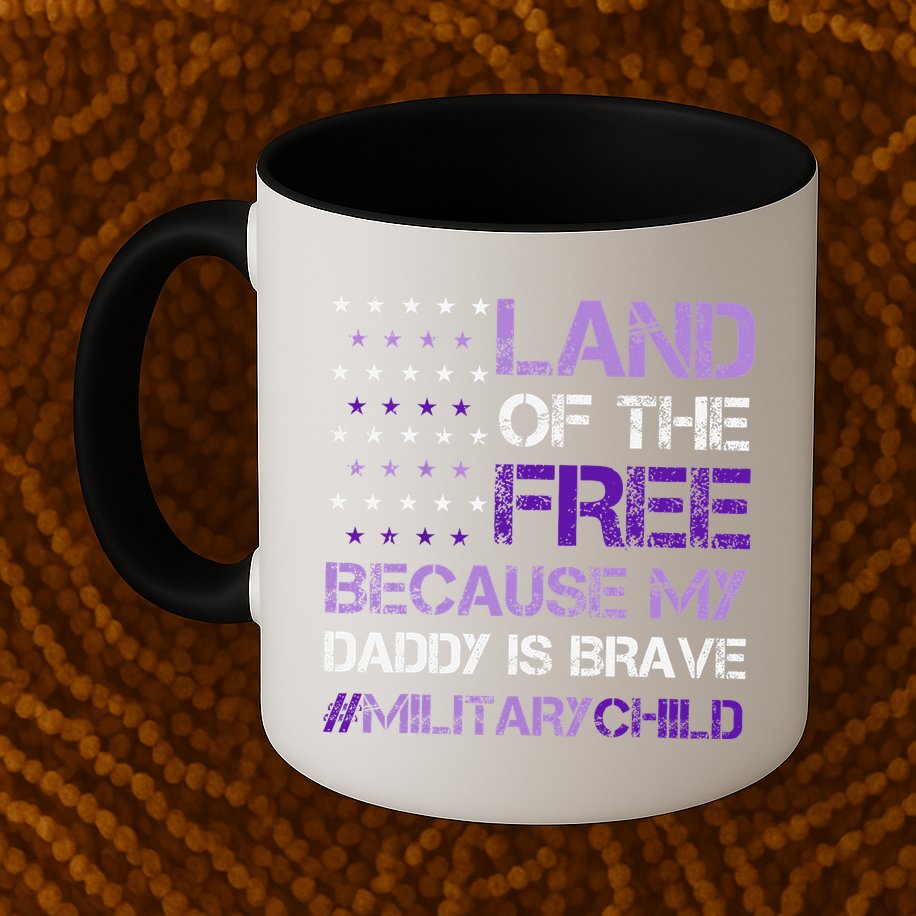 Purple Up For Military USA Flag Military Child Month Mug