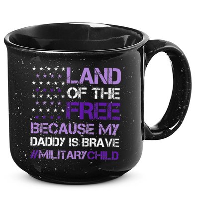 Purple Up For Military USA Flag Military Child Month 15oz Campfire Ceramic Mug