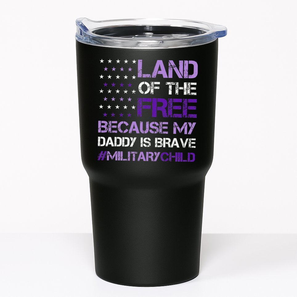 Purple Up For Military USA Flag Military Child Month Tumbler
