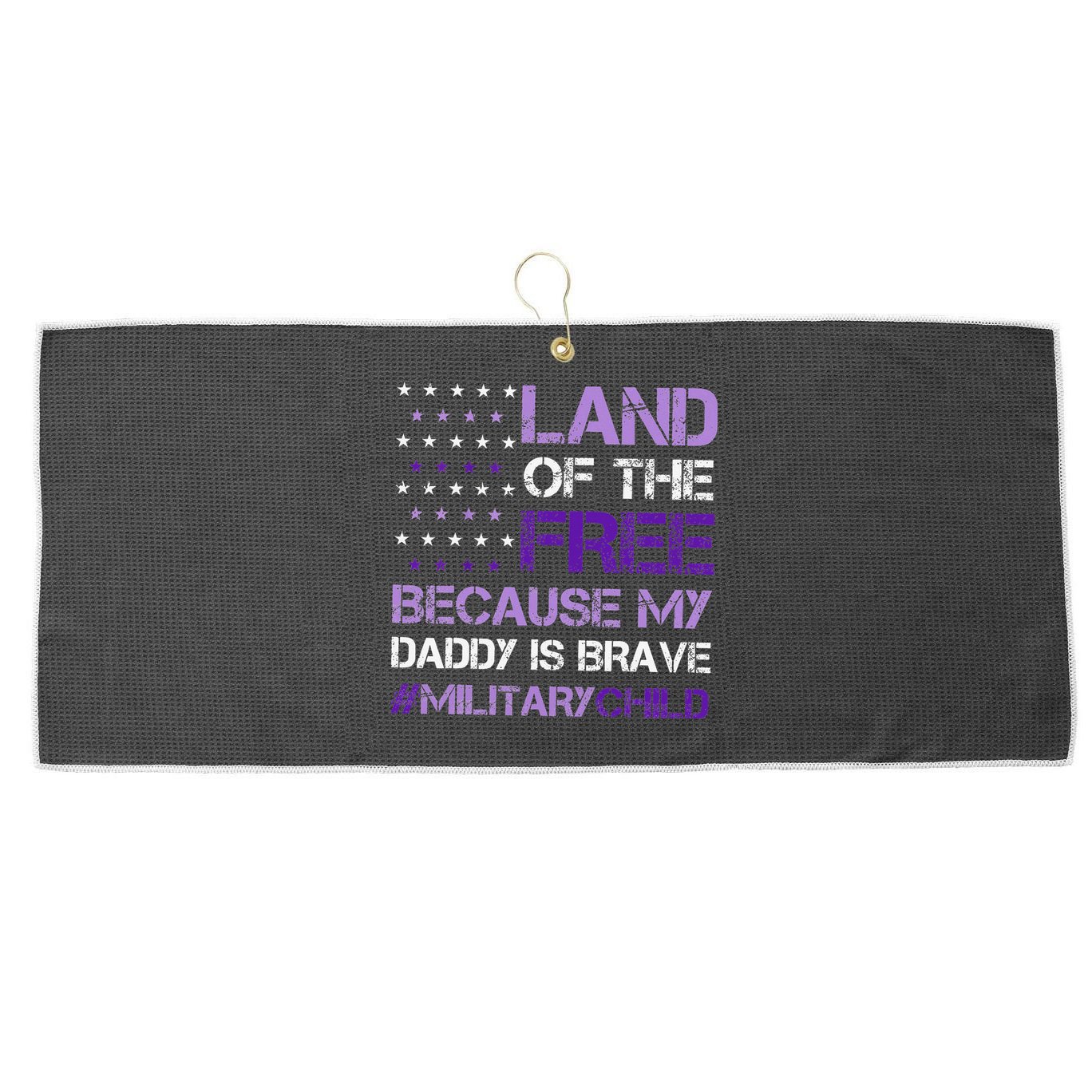 Purple Up For Military USA Flag Military Child Month Large Microfiber Waffle Golf Towel