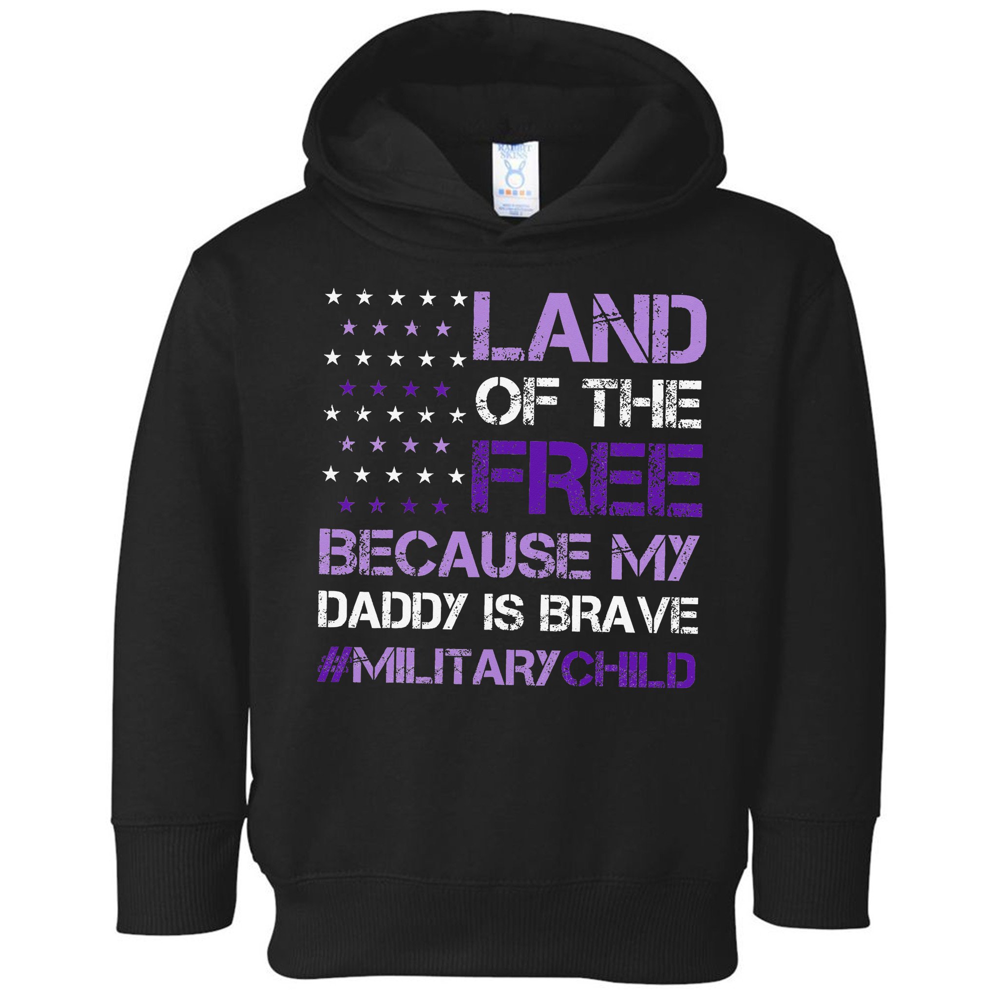 Purple Up For Military USA Flag Military Child Month Toddler Hoodie