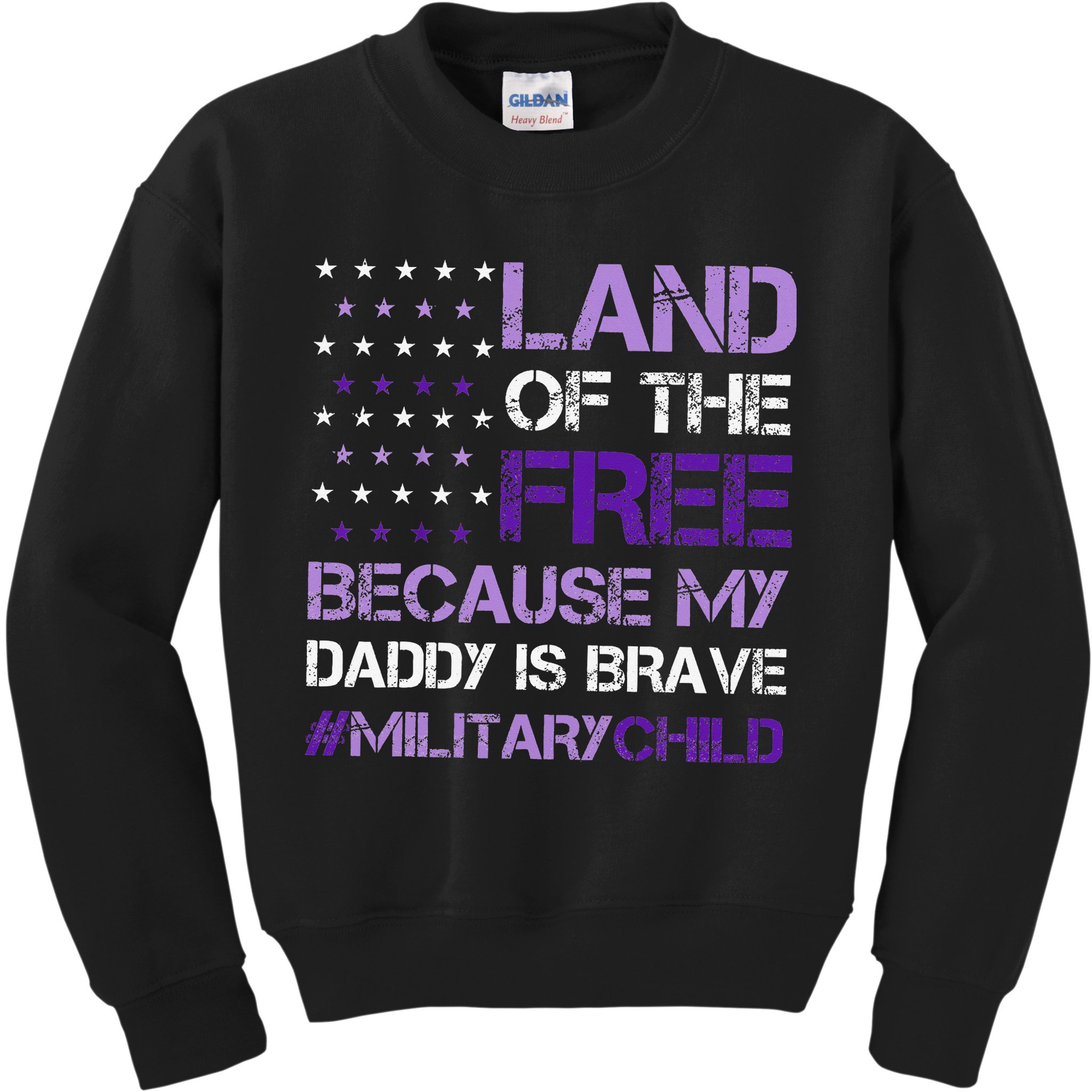 Purple Up For Military USA Flag Military Child Month Kids Sweatshirt