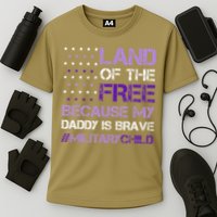 Purple Up For Military USA Flag Military Child Month Performance Shirt