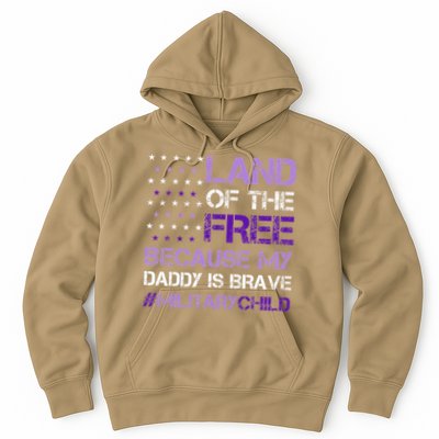Purple Up For Military USA Flag Military Child Month Hoodie