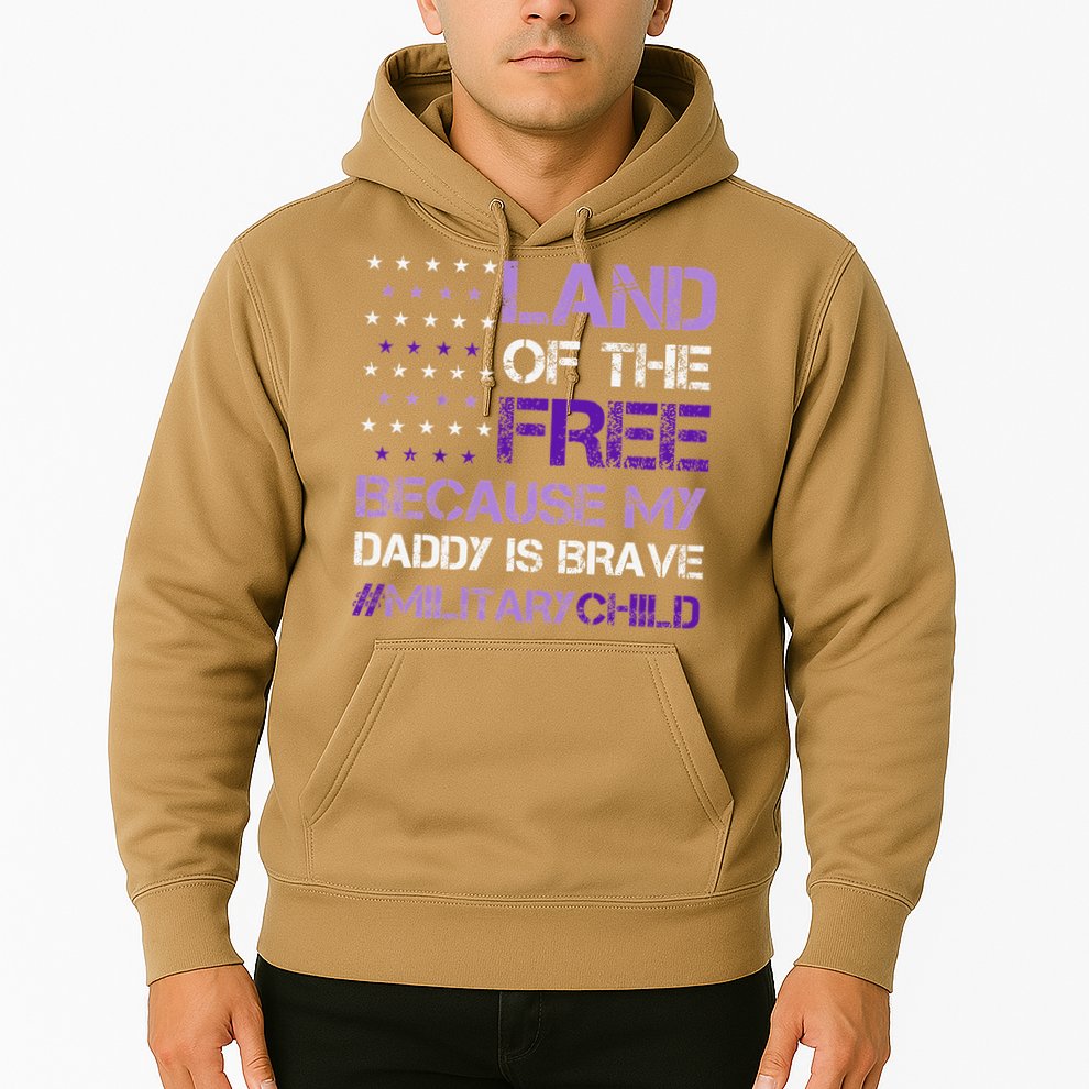 Purple Up For Military USA Flag Military Child Month Hoodie