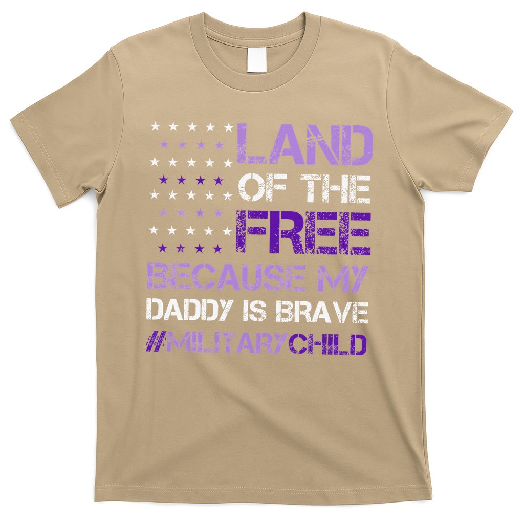 Purple Up For Military USA Flag Military Child Month T-Shirt