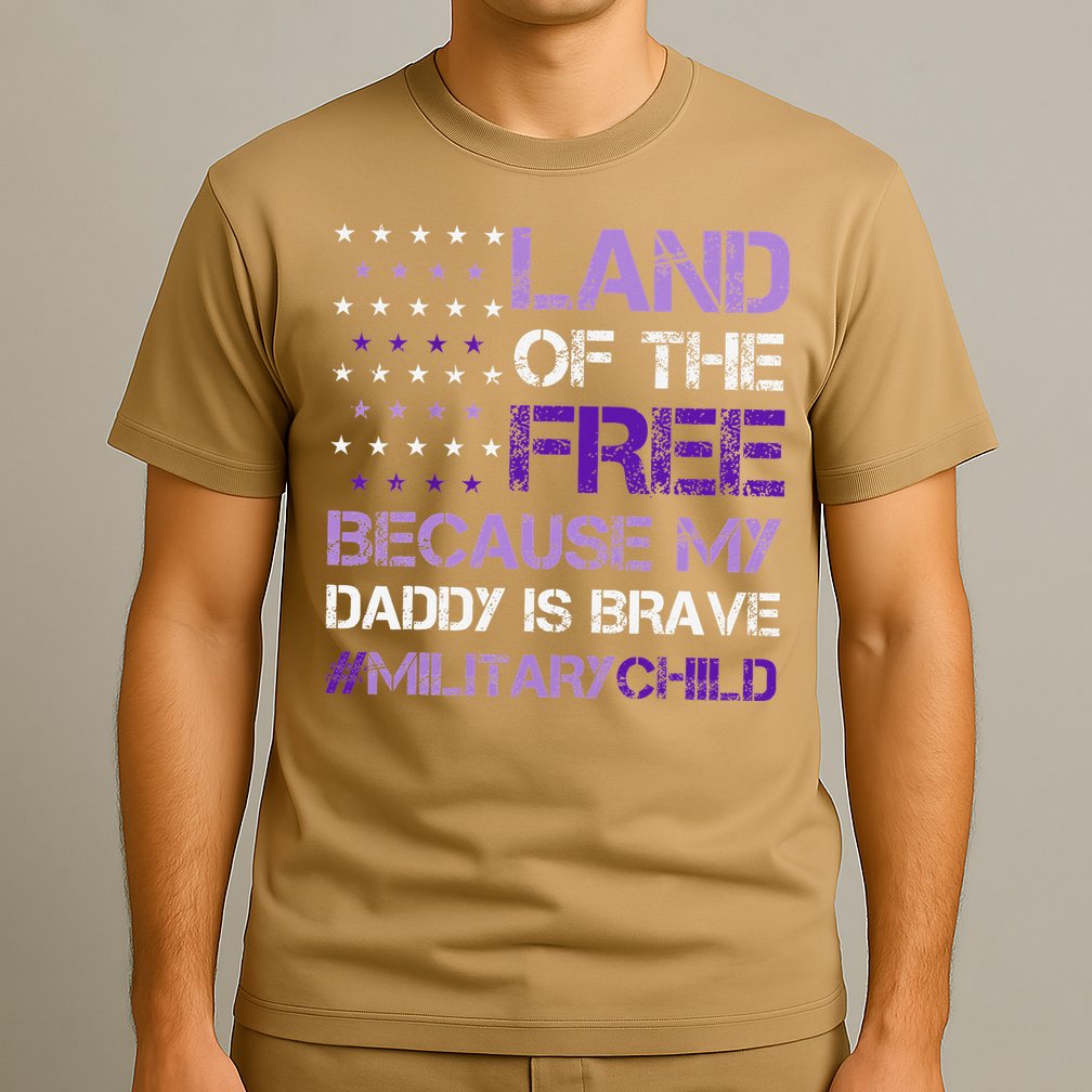 Purple Up For Military USA Flag Military Child Month T-Shirt