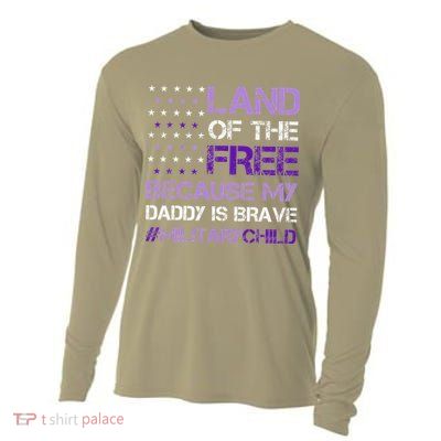 Purple Up For Military USA Flag Military Child Month Cooling Performance Long Sleeve Crew