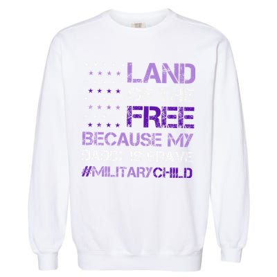 Purple Up For Military USA Flag Military Child Month Garment-Dyed Sweatshirt