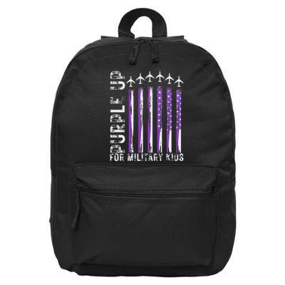 Purple Up For Military Kids Flag Military Child Month 16 in Basic Backpack