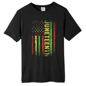 Patriotic Usa Flag Melanin Juneteenth Black History African Gift Tall Fusion ChromaSoft Performance T-Shirt